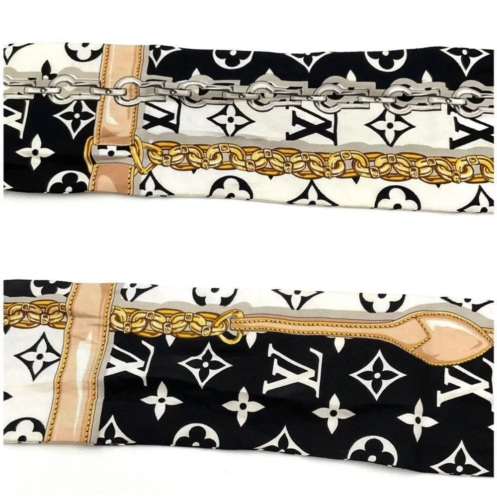 Louis Vuitton Monogram Black and White Scarf - Picture 11 of 13